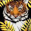 Золотой тигр размер 30х40 Ag 2703