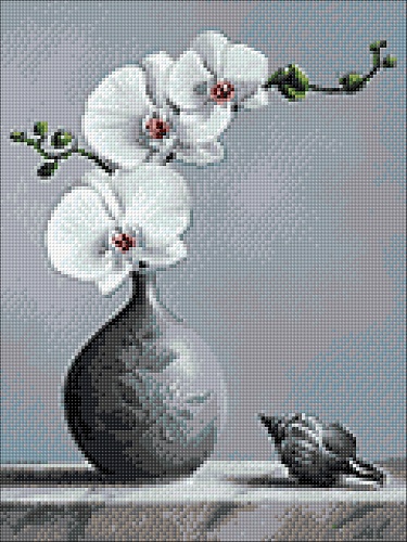 Белая орхидея размер 30х40 Ag 4643